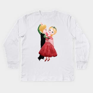 boy and girl dancing Kids Long Sleeve T-Shirt